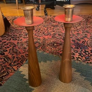 Mid century modern candle sticks